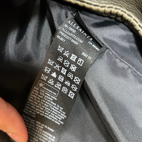 ALLSAINTS Prescott Biker Jacket Khaki Green - Picture 11 of 14